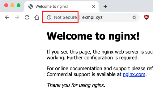 Image 1: An unsecured HTTP connection.