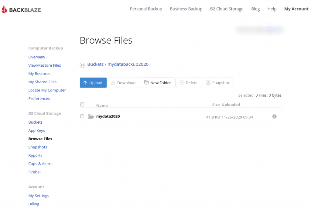 Image 6: The offsite backup on Backblaze B2